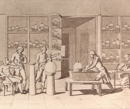 Lavoisier conducts an experiment on human respiration